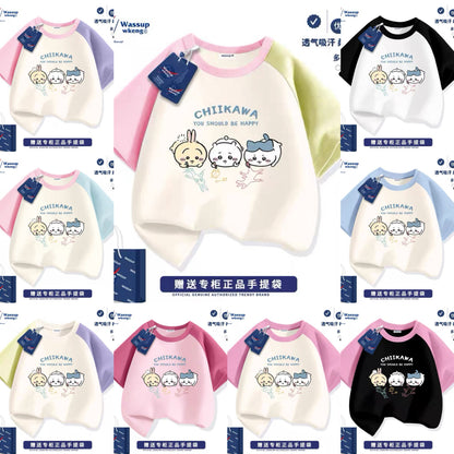 Japanese Cartoon ChiiKawa Casual Style T-Shirt Series | Chiikawa Hachiware Usagi Drawing Part 3 - Kawaii Fashion Items