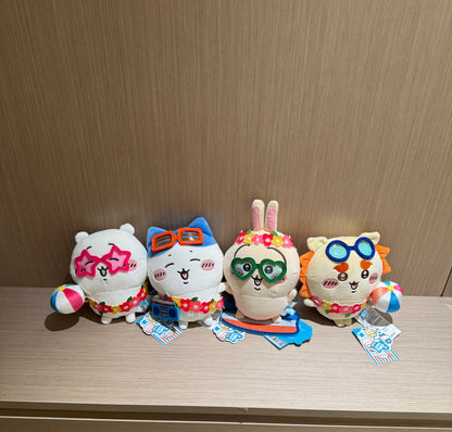 ChiiKawa X Miniso Hot Summer Series | ChiiKawa Hachiware Usagi Shisa Wearing Summer Garland Cute Plush Doll  - Kawaii Items Room Decoration Doll