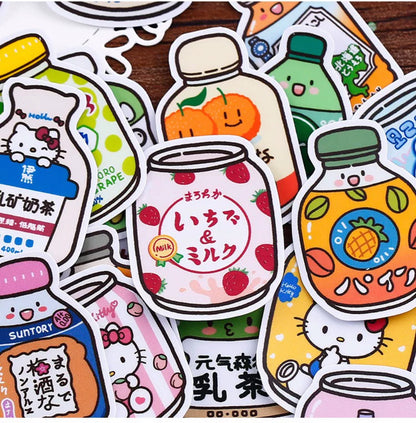Set of 36 Pieces Cute Soft Drinks - DIY Journal Craft Diary Art Scrapbook Laptop Luggage Decal Cute Animal Pack