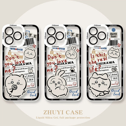 Japanese Cartoon Chiikawa Have Fun Cute Version | Chiikawa Hachiware Usagi Momonga - iPhone Case PLUS SE2 XS XR X 11 12 13 14 15 16 16e 17 17e Pro Promax 12mini 13mini