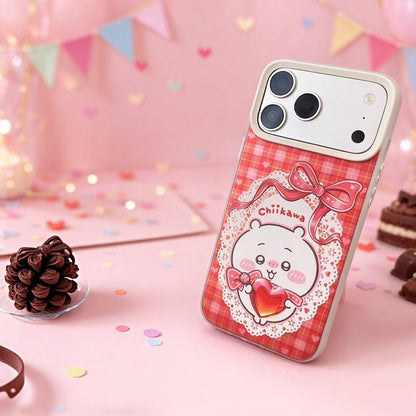 Japanese Cartoon ChiiKawa with Heart Chocolate Laser Case | Chiikawa Hachiware Usagi Momonga 4 Styles - Phone Case Samsung Galaxy S26 S25 S24 S23 S22 S21 FE Ultra Edge