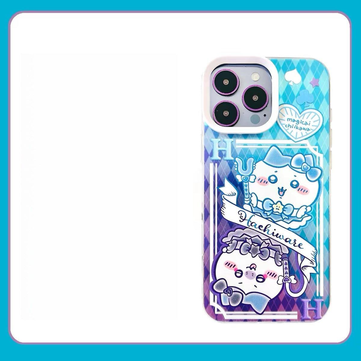 Japanese Cartoon ChiiKawa Dark & Magical Girl Laser Case | ChiiKawa Hachiware Usagi Momonga - iPhone Case 11 12 13 14 15 16 16e 17 17e Pro Promax