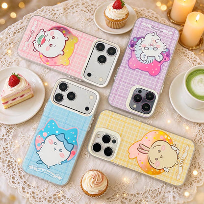Japanese Cartoon ChiiKawa Daily with Icon Laser Case | Chiikawa Hachiware Usagi Momonga 4 Styles - Phone Case Samsung Galaxy S26 S25 S24 S23 S22 S21 FE Ultra Edge