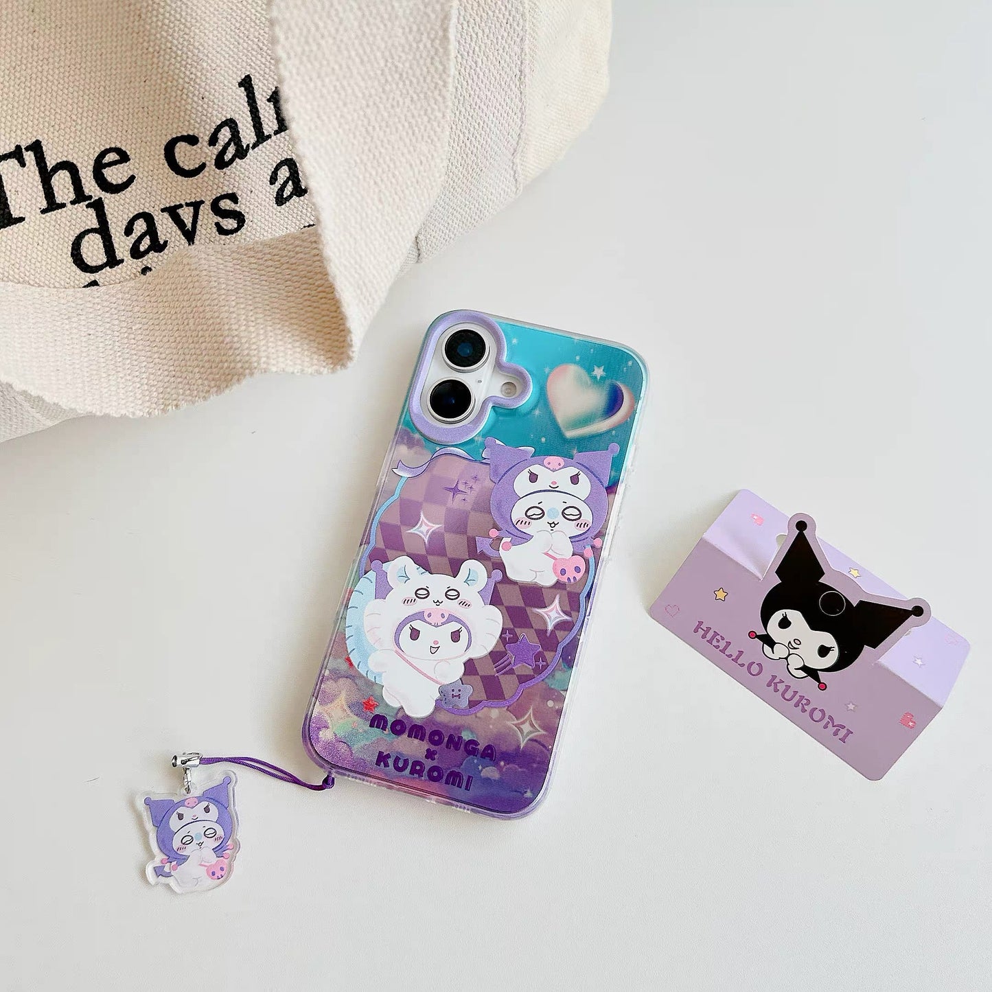 Japanese Cartoon Sanrio X Chiikawa iPhone Case with Strap | Kitty Chiikawa Cinnamoroll Hachiware Pompompurin Usagi Kuromi Momonga My Melody Crab - iPhone Case PLUS SE2 XS XR X 11 12 13 14 15 16 16e 17 17e Pro Promax 12mini 13mini