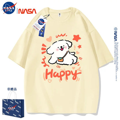 Cute Cartoon Doggie Maltese Puppy Style T-Shirt Series | Happy Dog Part1 - Kawaii Fashion Items for Child & Adult
