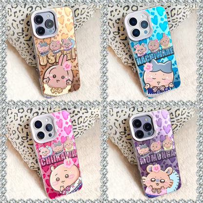 Japanese Cartoon ChiiKawa X 9090 Shibuya Gyaru Laser Case | Tanned Skin Chiikawa Hachiware Usagi Momonga - Phone Case Samsung Galaxy S26 S25 S24 S23 S22 S21 FE Ultra Edge
