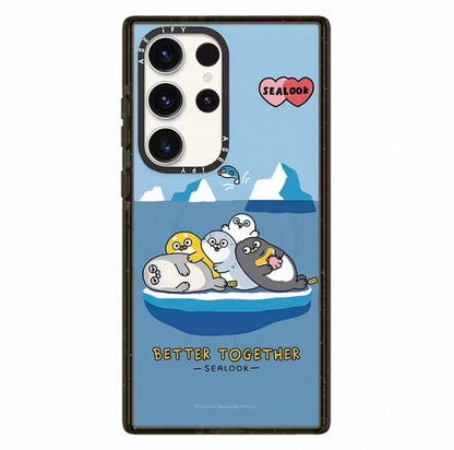 Lovely Seal Sealook Clear with Transparent Black Frame Phone Case  | Part2 Daily in Polar Ocean 6 Styles - Phone Case Samsung Galaxy S26 S25 S24 S23 Ultra | Part2 Daily in Polar Ocean 6 Styles - Phone Case Samsung Galaxy S26 S25 S24 S23 Ultra