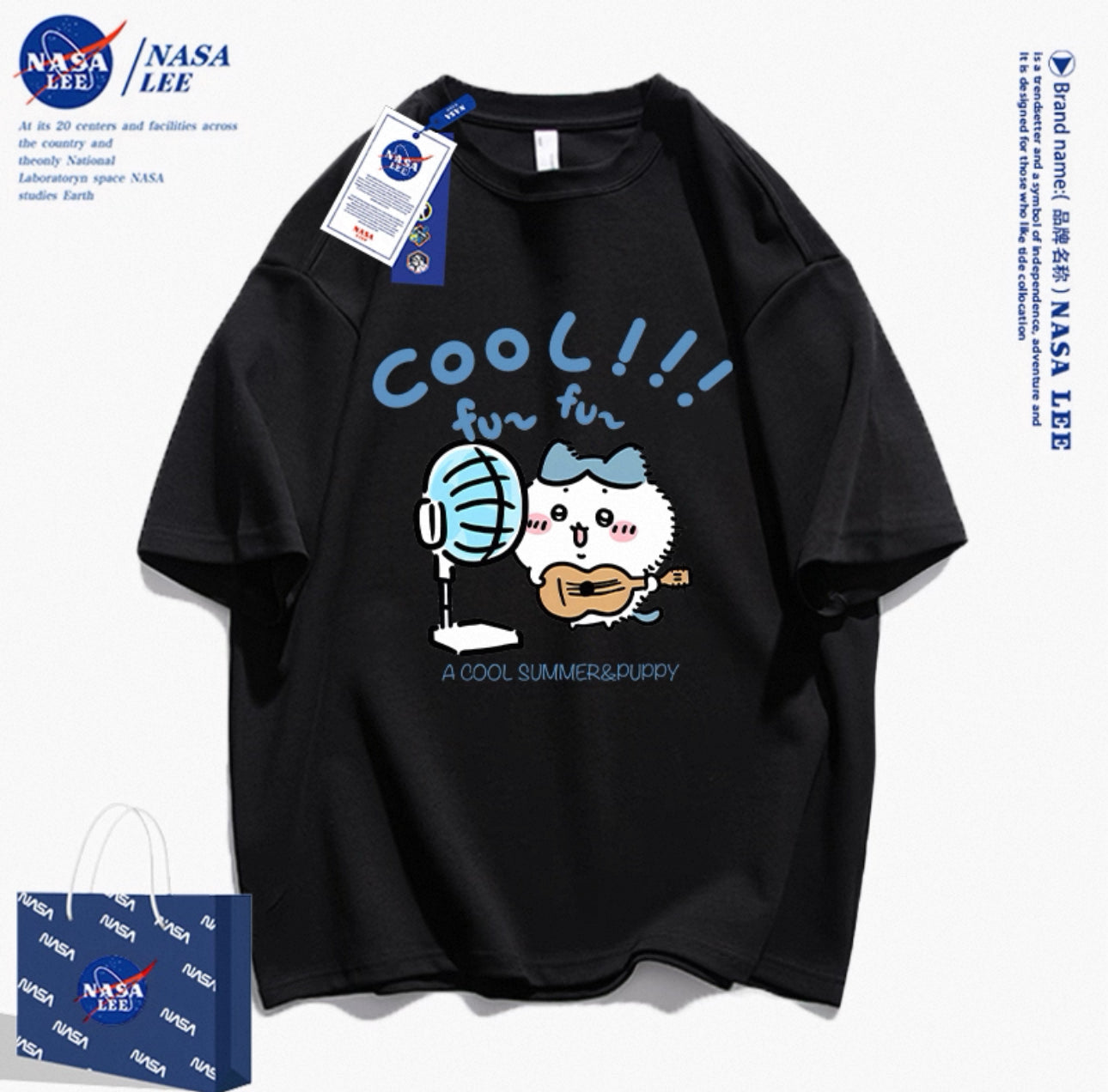 Japanese Cartoon ChiiKawa Casual Style T-Shirt Series | Hachiware with fans Part 1 - Kawaii Fashion Items