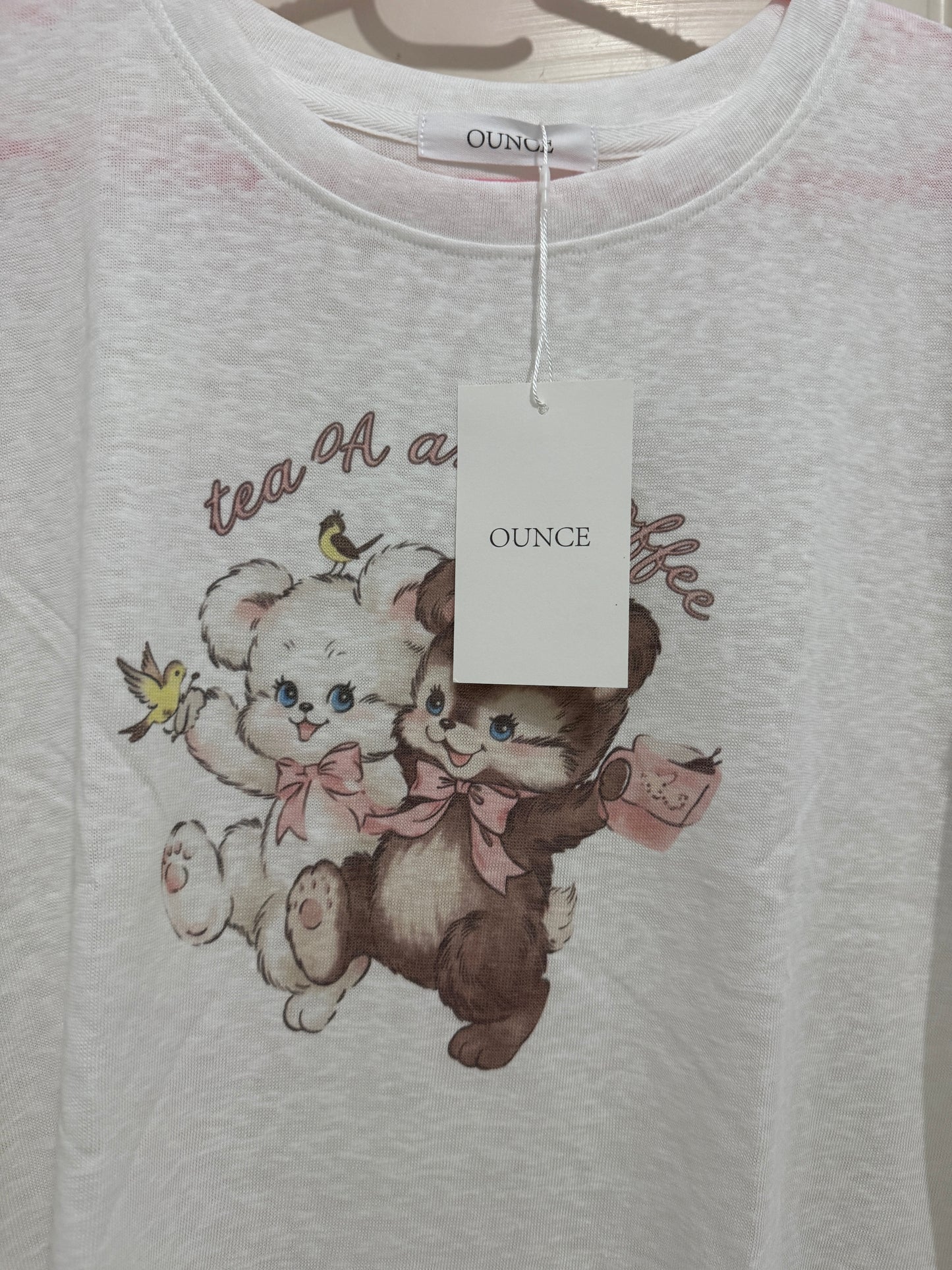 Korean Fashion Cute Animals Style T-Shirt Series | Vintage Bear Couple with Birdies - Kawaii Fashion Items