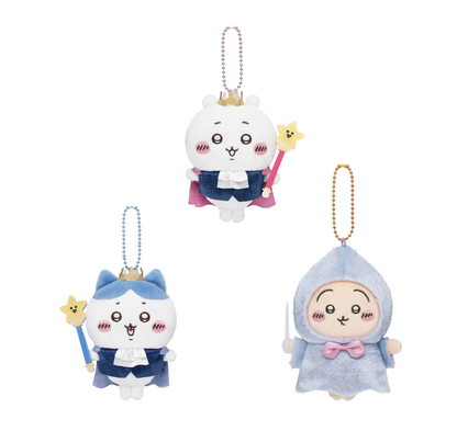 Japan ChiiKawa Birthday Series -  Prince and Fairy Godmother | ChiiKawa Hachiware Usagi Momonga - Mini Plush Doll keychain