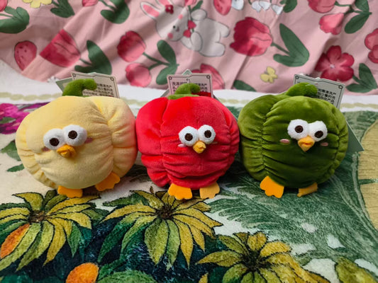 Lovely Chicken Fat Dundun Plush Doll Keychain | Red Yellow Green Chili Dundun - Children Gift Animal Mini Plush Doll