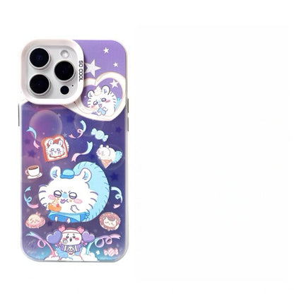 Japanese Cartoon ChiiKawa Cafe Waiter Laser Case | ChiiKawa Hachiware Usagi Momonga - Phone Case Samsung Galaxy S26 S25 S24 S23 S22 S21 FE Ultra Edge