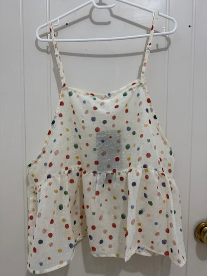 Japanese Fashion Cute Style Shirt Series | Mori  Colourful Dots Tank Top - Kawaii Fashion Items