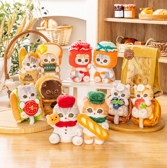 Mofusand Bakery Series | Mofusand Cat with Bread and Jam Cute Mascot Plush Doll Keychain and Doll Bag - Kawaii items Room Decoration Doll