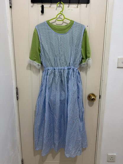 Japanese Fashion Cute Style Mori Series | Layer Blue with White Dots Vest Dress - Kawaii Fashion Items