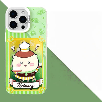 Japanese Cartoon ChiiKawa Cafe Cake Chef Laser Case | Chiikawa Hachiware Usagi Momonga Kurimanju Rakko 6 Styles - Phone Case Samsung Galaxy S26 S25 S24 S23 S22 S21 FE Ultra Edge