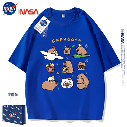 Cute Animals Capybara Style T-Shirt Series | Happy & Fun Daily Part1 - Kawaii Fashion Items for Child & Adult Matching outfits for Parents and Children