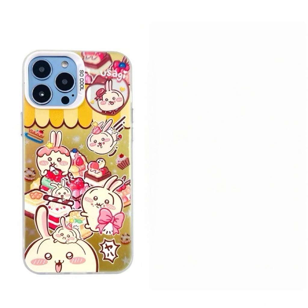 Japanese Cartoon ChiiKawa Happy Day with Sweets Laser Case | ChiiKawa Hachiware Usagi - Phone Case Samsung Galaxy S26 S25 S24 S23 S22 S21 FE Ultra Edge