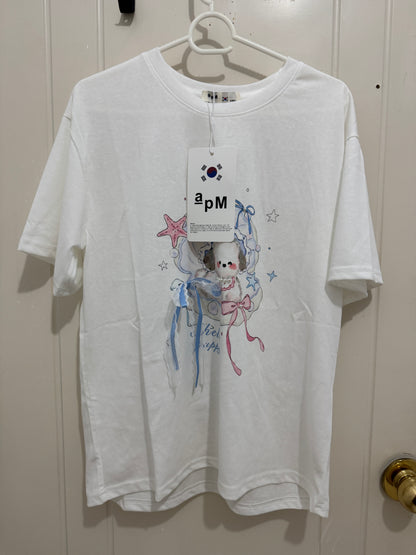 Korean Fashion Cute Animals Style T-Shirt Series | Shell Pearl with Puppy - Kawaii Fashion Items