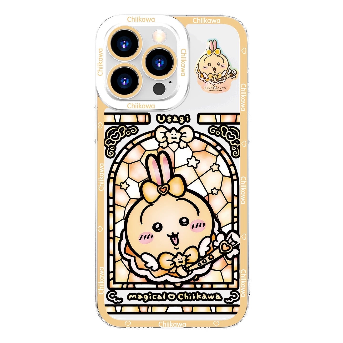Japanese Cartoon Phone Case Magical Girl with Glass Window Clean Version | Chiikawa Hachiware Usagi Momonga Kurimanju Rakko Shisa Furuhonya - iPhone Case PLUS SE2 15 16 16e 17 17e Pro Promax 12mini 13mini