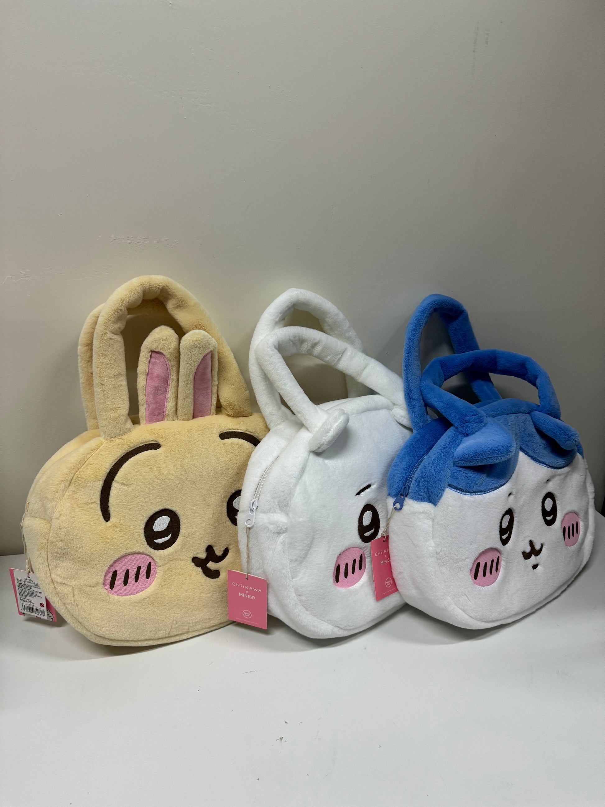 ChiiKawa X Miniso | ChiiKawa Hachiware Usagi Big Head Plush Bag - Kawaii items Room Decoration  WinnieTheBirds Toy Shop