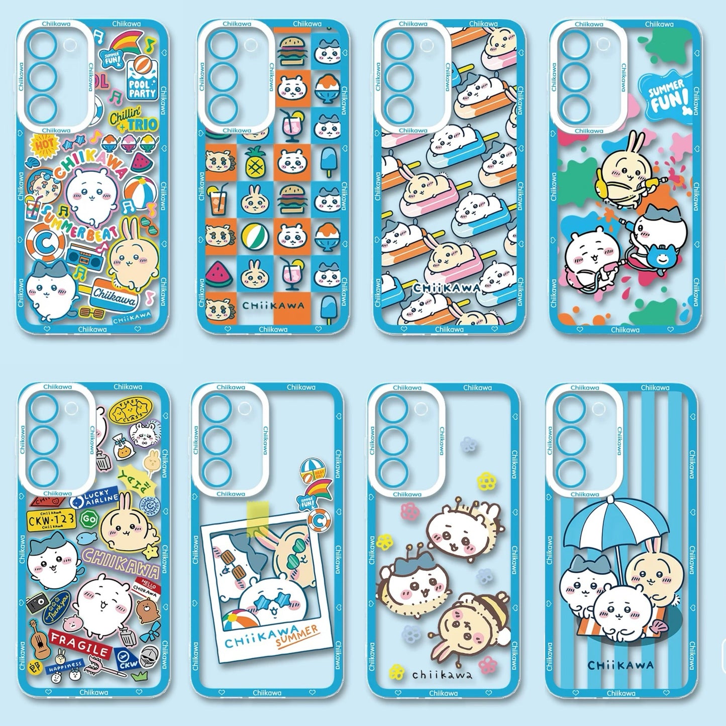 Japanese Cartoon ChiiKawa iPhone Case | Summer Time & Bee Sky Blue Ver 8 Styles - Phone Case Samsung Galaxy S26 S25 S24 S23 S22 S21 FE Ultra Edge