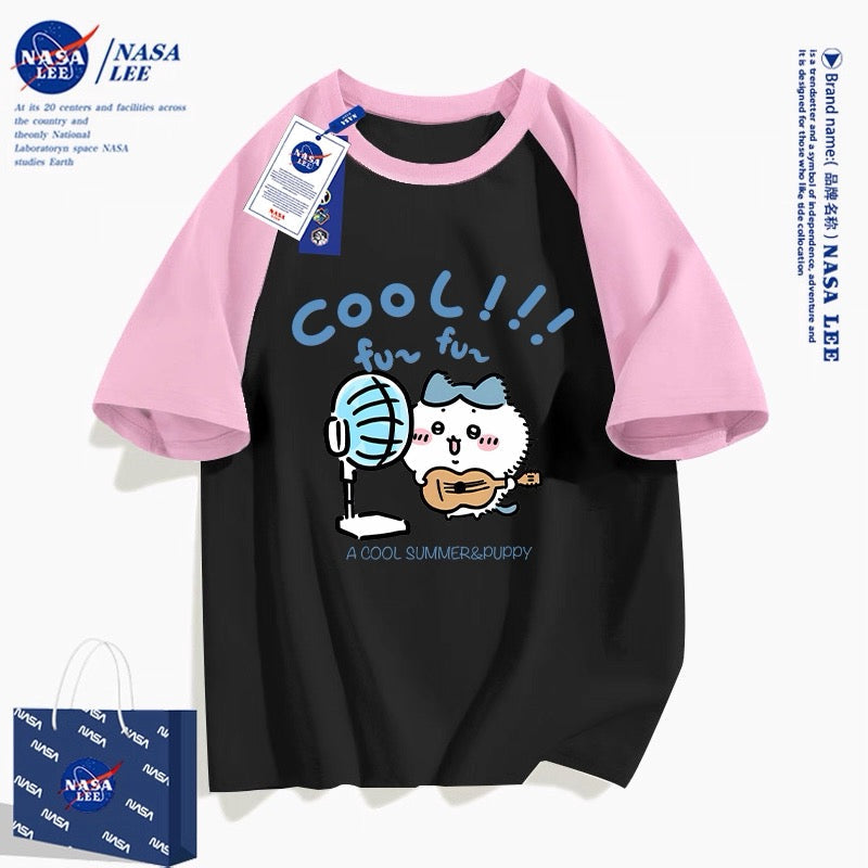 Japanese Cartoon ChiiKawa Casual Style T-Shirt Series | Hachiware with fans Part 1 - Kawaii Fashion Items