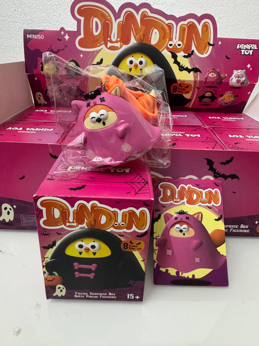 Lovely Chicken Fat Dundun Halloween Plastic Keychain | DunDun Fox Ghost - Children Gift Animal Blind Box