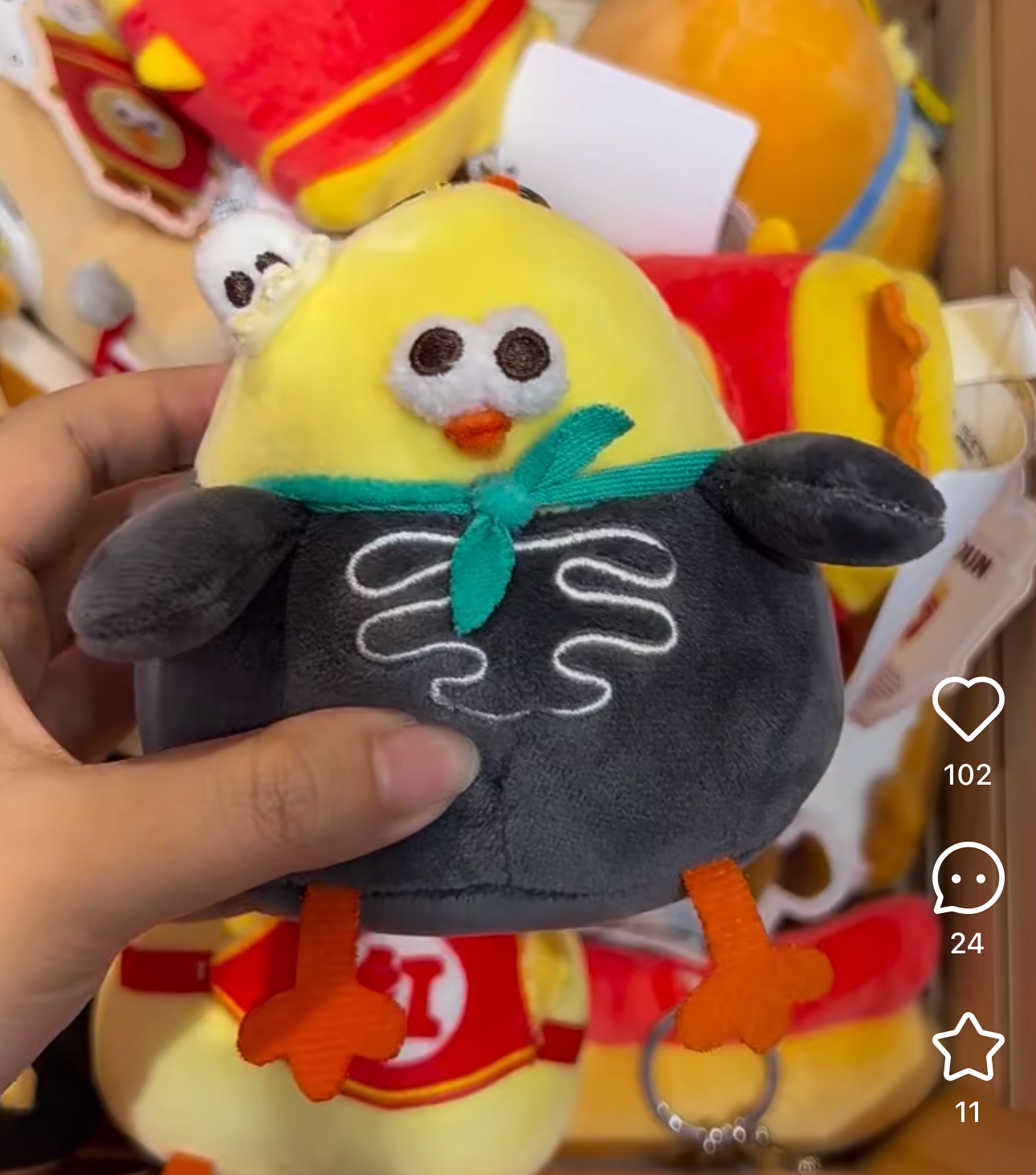 Lovely Chicken Fat Dundun Plush Doll Keychain Journey to the West | White Bone Demon Chick - Children Gift Animal Mini Plush Doll