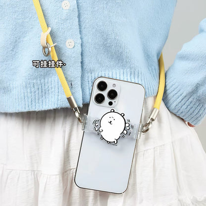 Joke Bear with friends Phone Back Clip with Phone Lanyard | Joker Bear Pug Moguracorokke - for All Smart Phones