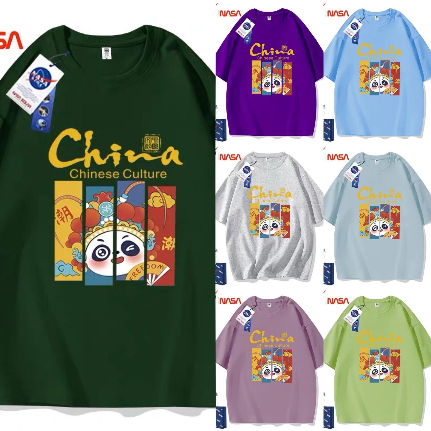 Cute Animals Panda Style T-Shirt Series | Chinese Style Panda 