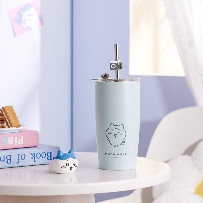 ChiiKawa X Miniso | ChiiKawa Hachiware Usagi Metal Water Cup With Straw - Kawaii Item Decoration  WinnieTheBirds Toy Shop