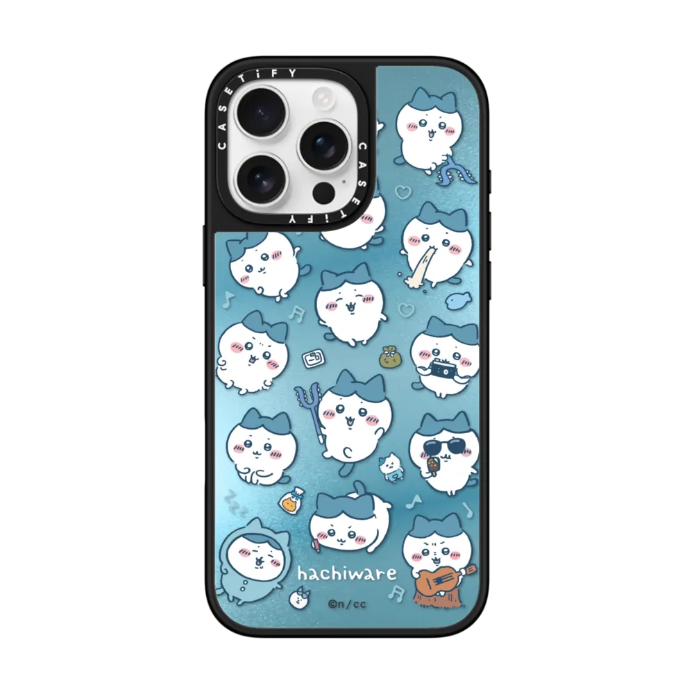 Japanese Cartoon ChiiKawa Mirror Phone Case | ChiiKawa Hachiware Usagi Medley Fun Pose Full Sceen - iPhone Case 11 12 13 14 15 16 Pro Promax WinnieTheBirds Toy Shop