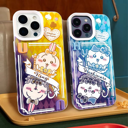 Japanese Cartoon ChiiKawa Dark & Magical Girl Laser Case | ChiiKawa Hachiware Usagi Momonga - iPhone Case 11 12 13 14 15 16 16e 17 17e Pro Promax