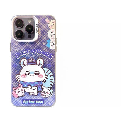 Japanese Cartoon ChiiKawa Best Wishes Winter Laser Case | ChiiKawa Hachiware Usagi Momonga - Phone Case Samsung Galaxy S26 S25 S24 S23 S22 S21 FE Ultra Edge