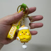 かわいいニワトリ ハグミー プラスチックキーホルダー | 卵のひよこと鈴付き - 子供向けギフト 動物キーホルダー