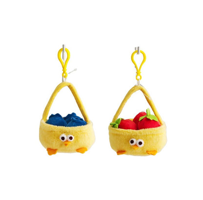 [Pre Order] Lovely Chicken Fat Dundun Plush Doll Keychain | Fruit Basket Series Peach Lychee Blueberries Strawberry - Children Gift Animal Mini Plush Doll