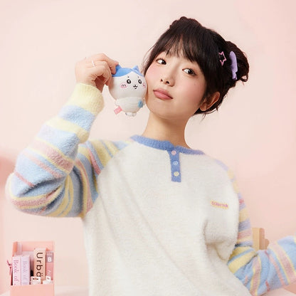 ChiiKawa X Miniso | ChiiKawa Hachiware Usagi Outing with Bag keychain - 10cm Mini Plush Doll Kawaii items Room Decoration doll