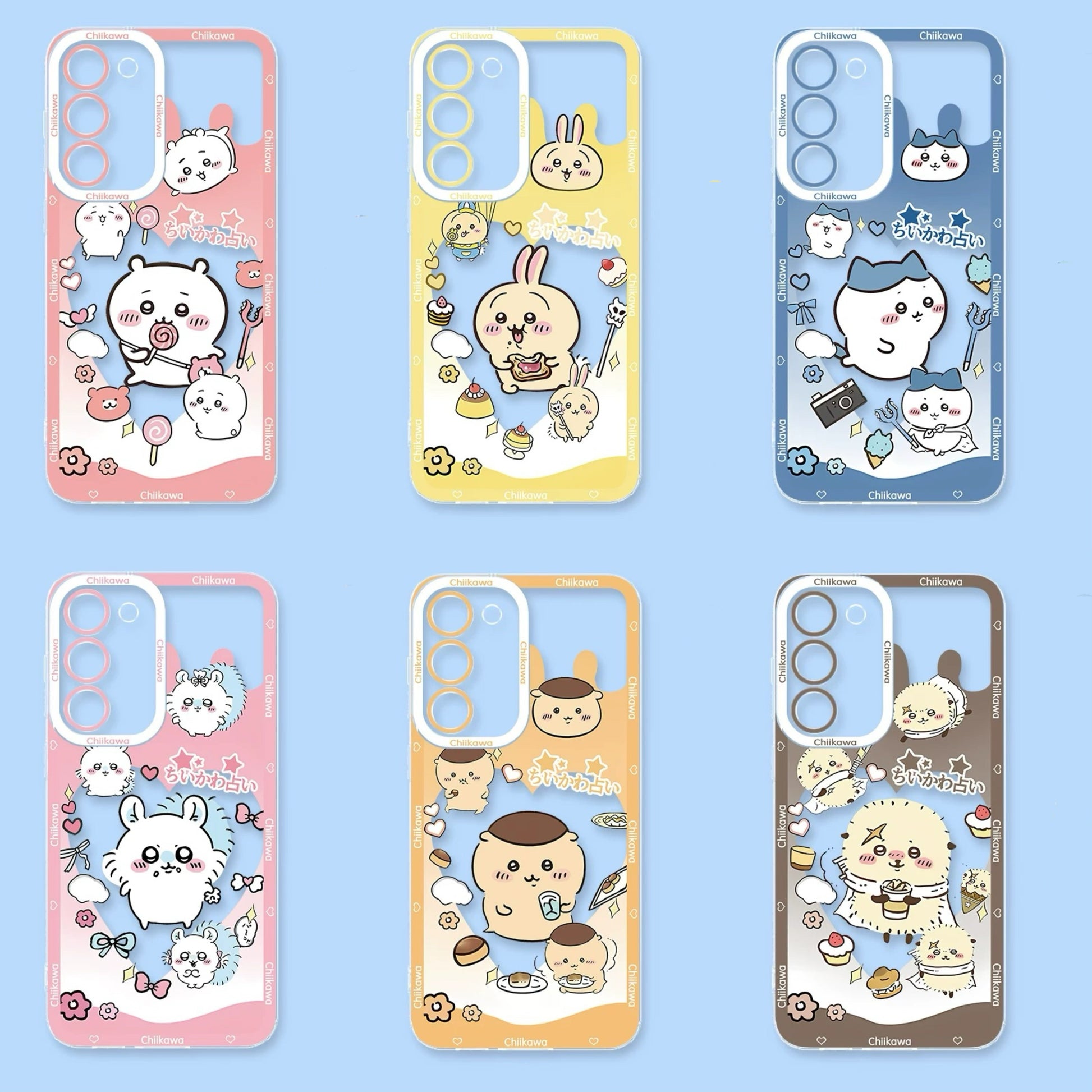 Japanese Cartoon Chiikawa Heart Shape Daily Version | Chiikawa Hachiware Usagi Momonga Kurimanju Rakko - Phone Case Samsung Galaxy S26 S25 S24 S23 S22 S21 FE Ultra
