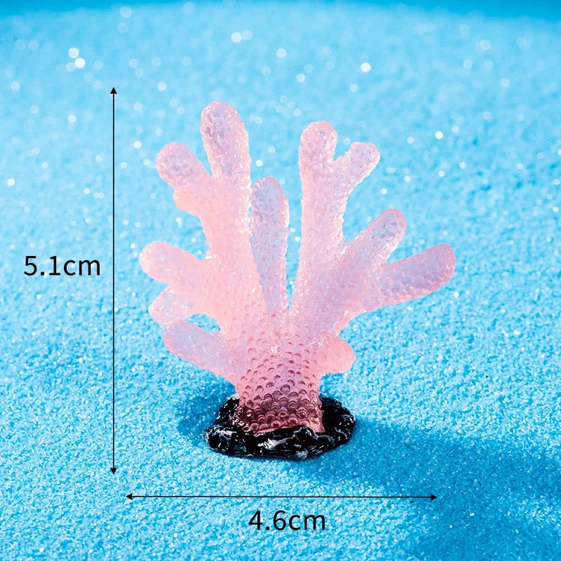 Japanese Cartoon Resin Ornament | Luminous GID Coral - For Betta Tropical Fish Tank Toy Micro Landscape Creative Plant Decoration