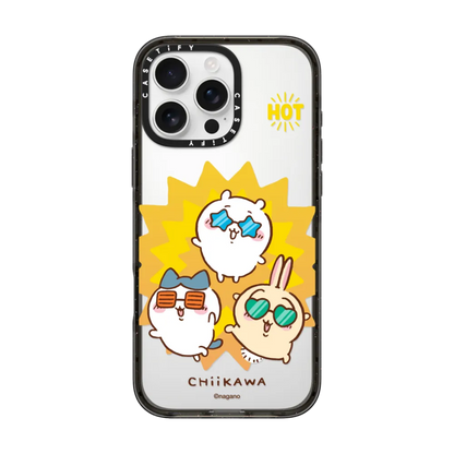 Japanese Cartoon ChiiKawa Clear with Transparent Black Frame Phone Case | ChiiKawa Hachiware Usagi Summer Time Party Part1 6 Styles - iPhone Case 12 13 14 15 16 17 Pro Promax