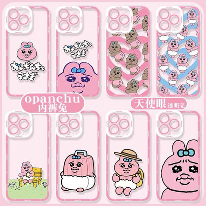 Cute Japanese Character Opanchu Usagi | 8 Styles - iPhone Case PLUS SE2 XS XR X 11 12 13 14 15 16 16e 17 17e Pro Promax 12mini 13mini