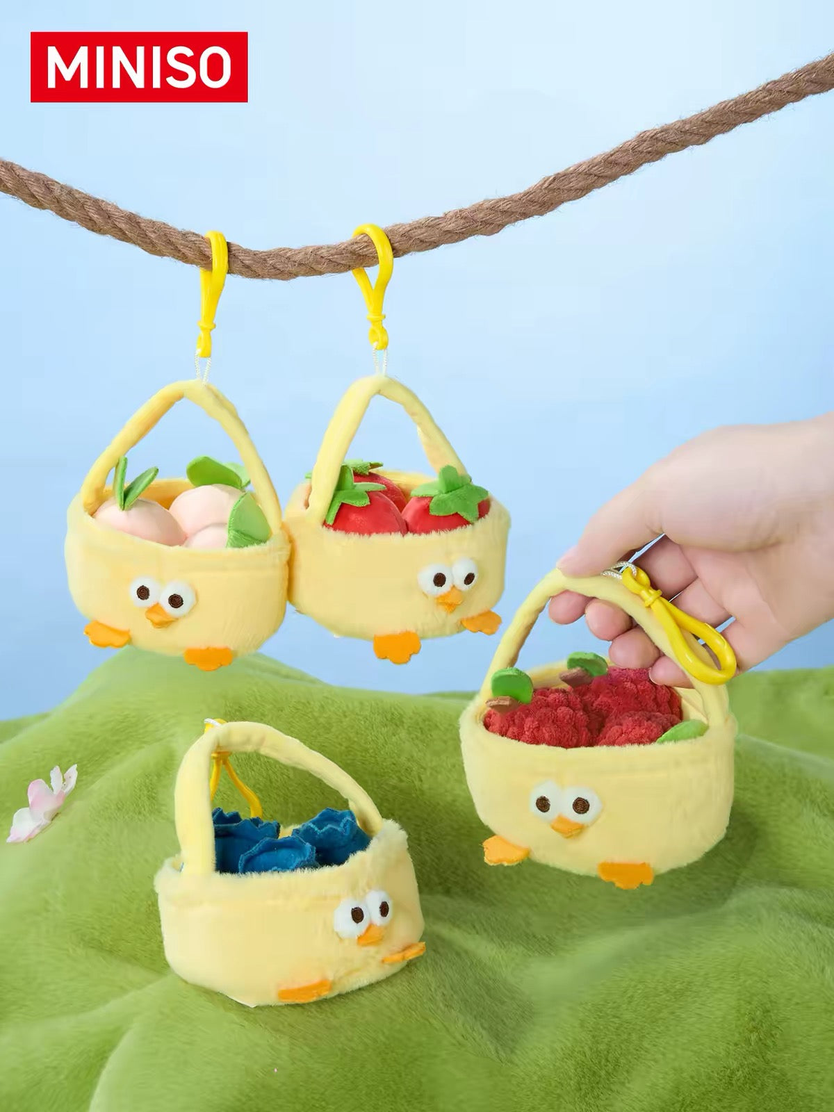 Lovely Chicken Fat Dundun Plush Doll Keychain | Fruit Basket Series Peach Lychee Blueberries Strawberry - Children Gift Animal Mini Plush Doll