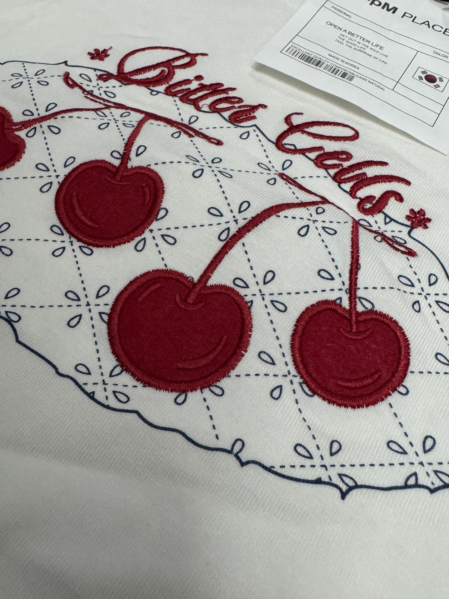 Korean Fashion Cute Fruits Style T-Shirt Series | Korea Girl Style Slim Cut Embroidery Cherry - Kawaii Fashion Items