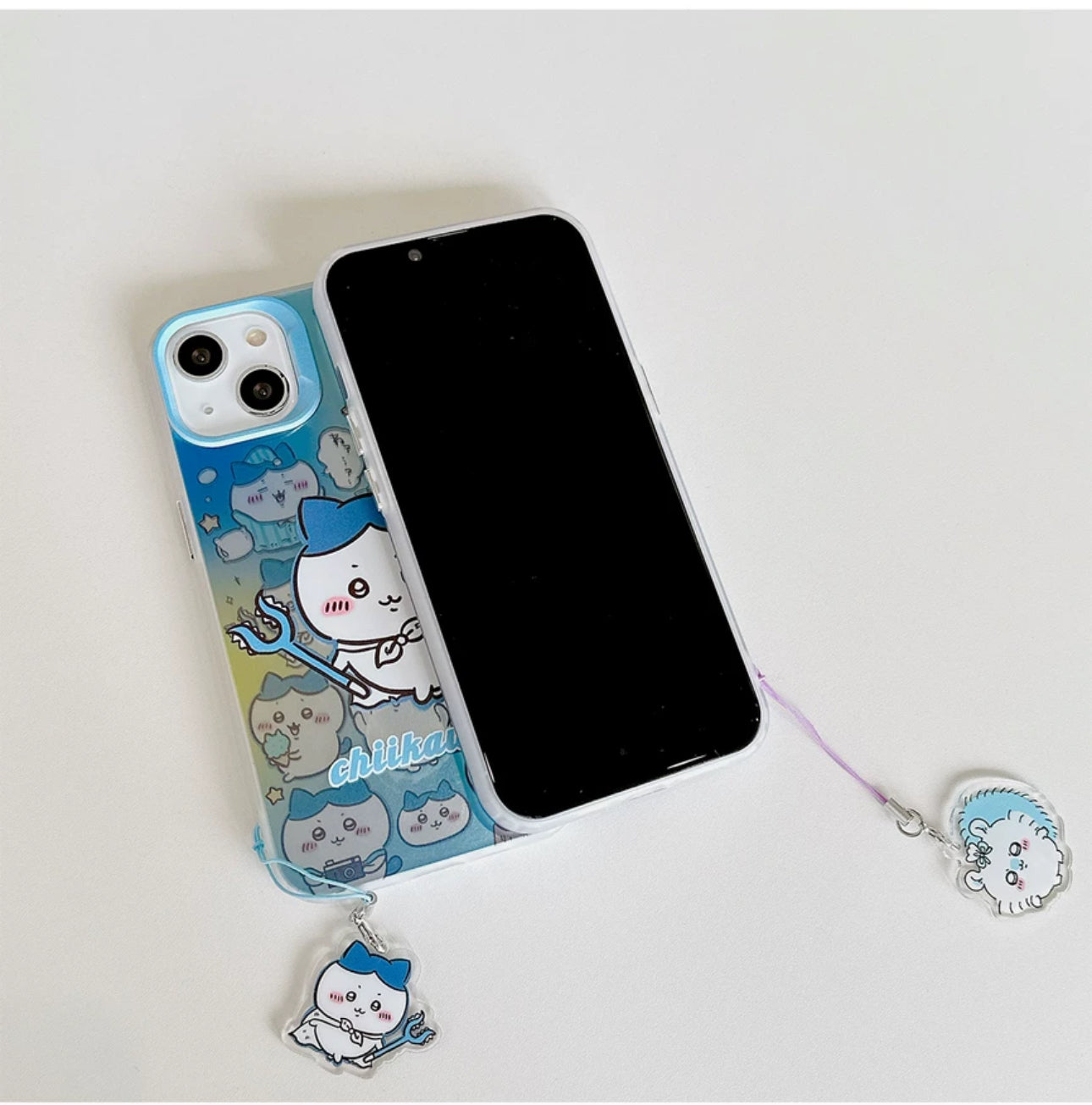 Japanese Cartoon iPhone Case with Strap | Laser ChiiKawa Hachiware Usagi Momonga - iPhone CasePhone Case  7 8 PLUS SE2 XS XR X 11 12 13 14 15 16 Pro Promax 12mini 13mini  WinnieTheBirds Toy Shop