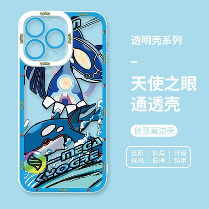 Japan Cartoon Pokemon Mega Evolution Anime | Tyranitar Gyarados Mewtwo Kyogre Gengar Groudon Aerodactyl Ash Greninja - iPhone Case PLUS SE2 XS XR X 11 12 13 14 15 16 16e 17 17e Pro Promax 12mini 13mini