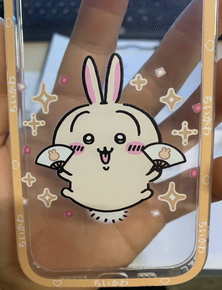 Japanese Cartoon Chiikawa Usagi Big Face 4 Styles Soft iPhone Case PLUS SE2 XS XR X 11 12 13 14 15 16 Pro Promax 12mini 13mini WinnieTheBirds Toy Shop