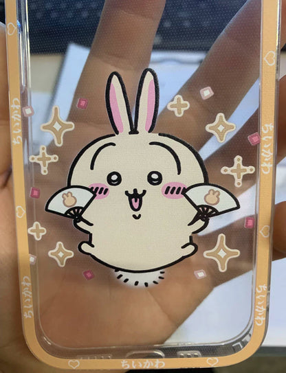 Japanese Cartoon Chiikawa Usagi Big Face 4 Styles Soft iPhone Case PLUS SE2 XS XR X 11 12 13 14 15 16 Pro Promax 12mini 13mini WinnieTheBirds Toy Shop