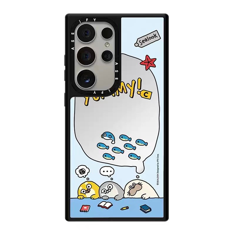 Lovely Seal Sealook Mirror Phone Case | Part2 Daily in Polar Ocean 6 Styles - Phone Case Samsung Galaxy S26 S25 S24 S23 Ultra