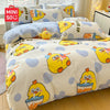 かわいいチキン脂肪ダンダン寝具コットン4点セット｜ファニーかわいいダンダンチアアップブルー - 子供用ギフト 動物かわいいアイテム部屋飾り